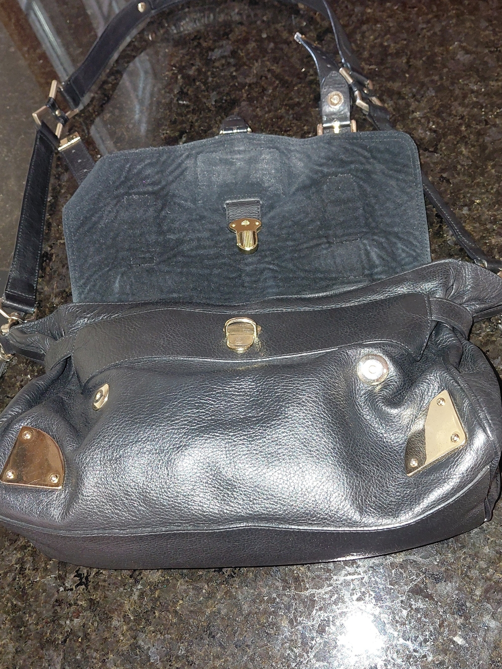 Mulberry Black Leather Alexa Messenger Satchel Tote Crossbody Bag. VGC! - Picture 10 of 14